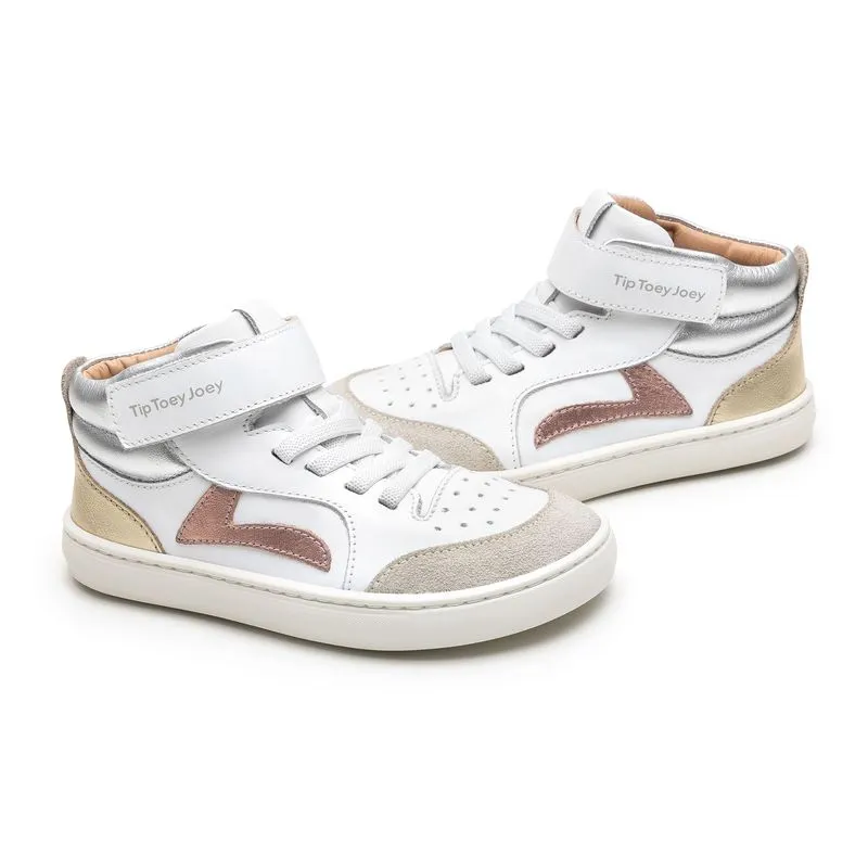 Tip toe joey usnjeni gležnarji white/rose gold 24-34 - slika 3