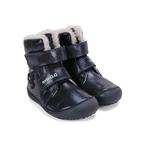 D.d.step usnjeni zimski škornji royal blue svetleči 25-30