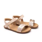 Tip toe joey usnjeni sandali odprti metalic salmon/champagne 25-33