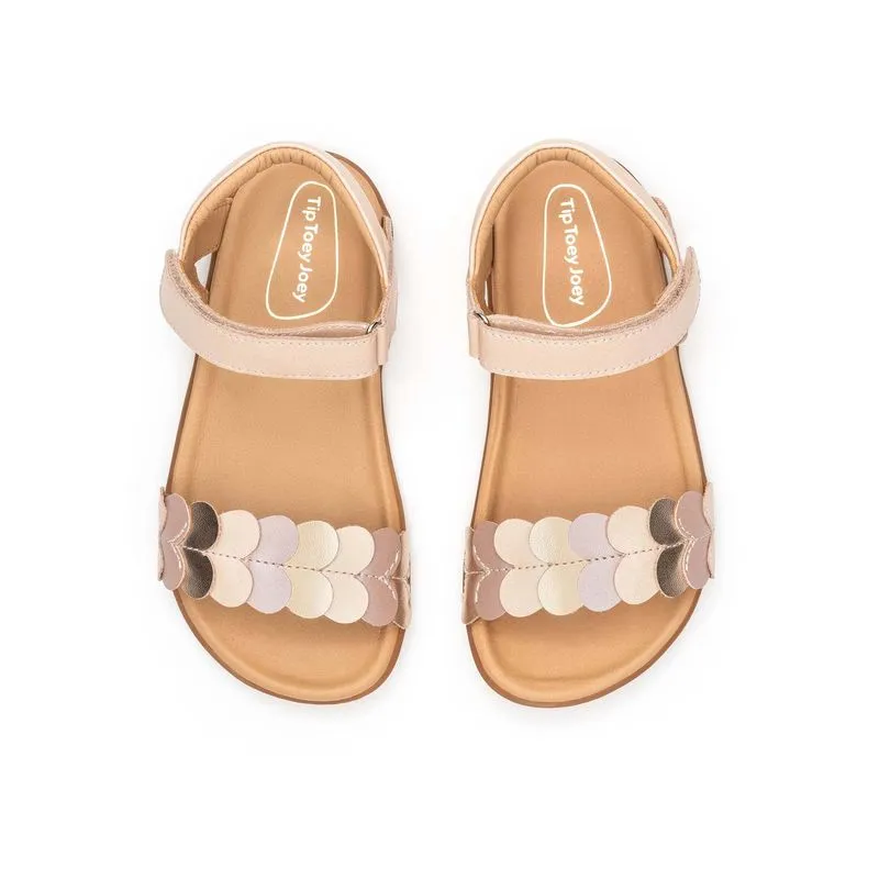 Tip toe joey usnjeni sandali odprti metalic salmon/champagne 25-33 - slika 2