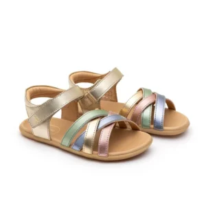 Tip toe joey usnjeni sandali odprti metal blue/green 25-33